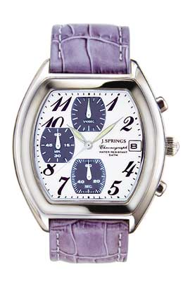 J Springs J.SPRINGS Chronograph White Dial Lilac Leather