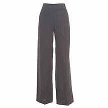 Brown linen pinstripe trousers