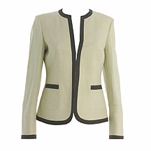 Natural jacket with chocolate trim