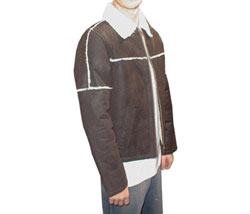 Fake fur lined leather jacket