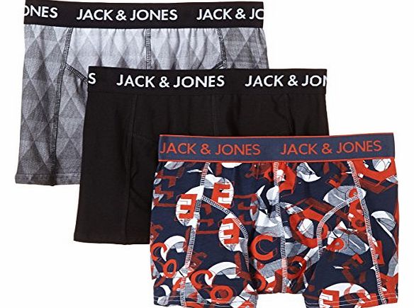 Jack and Jones Mens Enay 3Pk Boxer Shorts, Black, Large