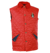 Red / Navy Quilted Gilet