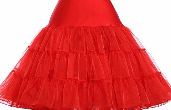 Jack Smith Grace Karin Womens 50s Petticoat Skirt, Red Large