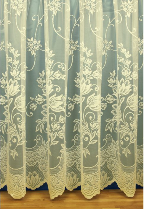Jade Cream Floral Net Curtains