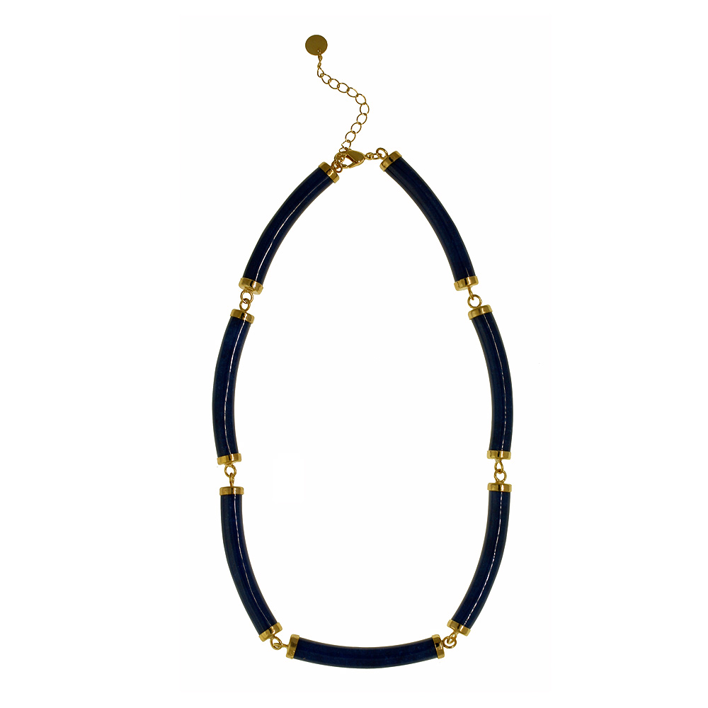 jade Section Necklace - Black
