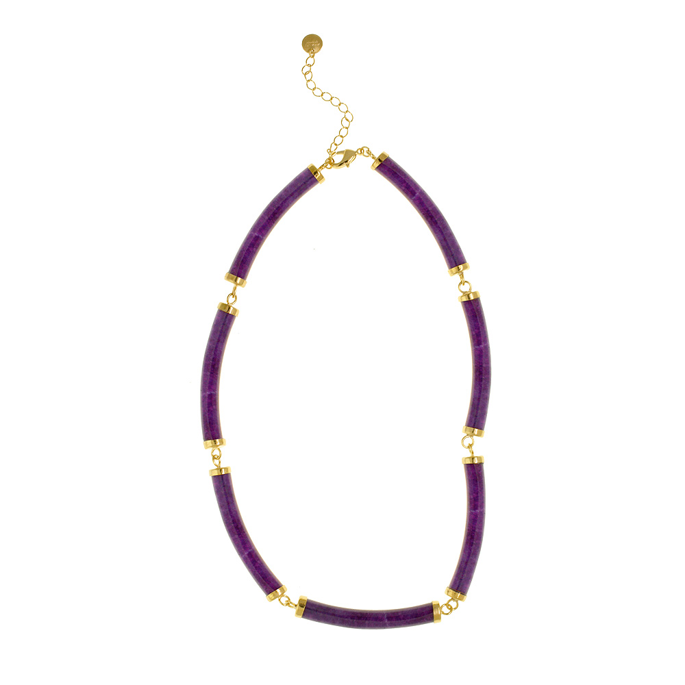 jade Section Necklace - Purple