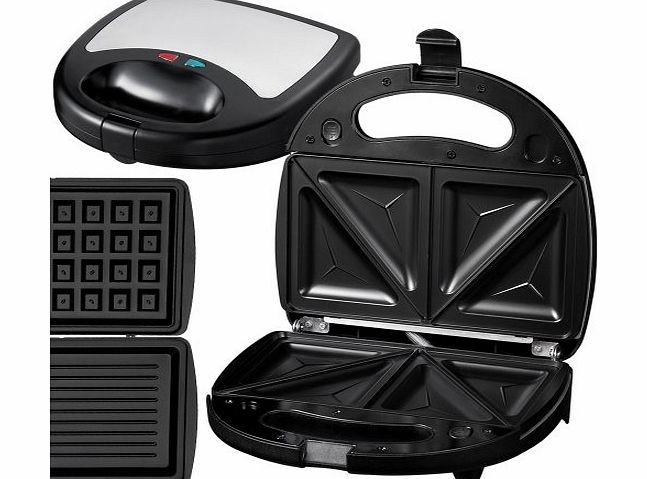 Jago SWMK03 3 in 1 Sandwich Press with Grill Plates   Waffle Plates