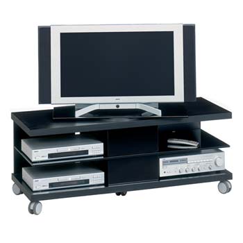 Power Play Extra Wide LCD TV Unit in Black