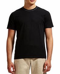 Black overdyed cotton T-shirt