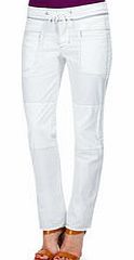White cotton cargo trousers