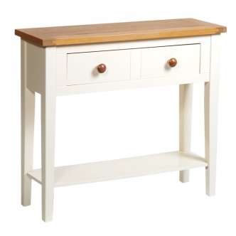 Cream & Oak Console Table with Drawer