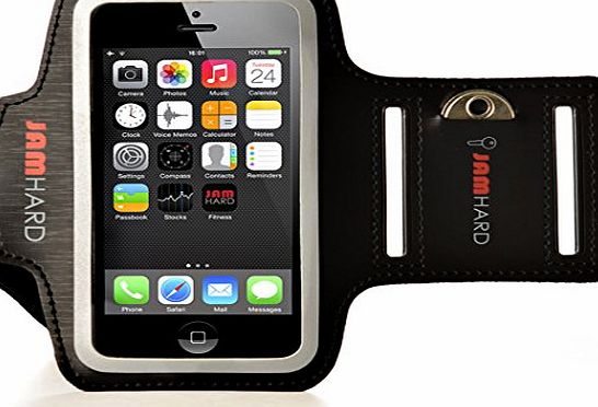 JAMhard Armband For iPhone 5 / 5S / 5C, iPod Touch 5   Key Holder (Black) - High Quality Running, Workout amp; Sports Case