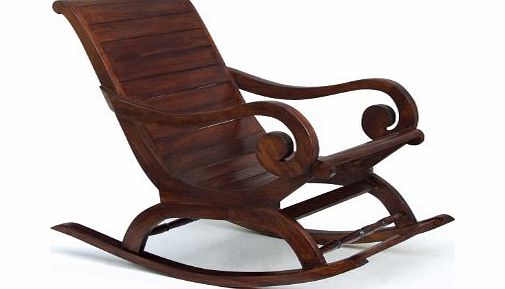 Jati Hand Stained Antique Teak Wood Rocking Chair in Colonial Style and exceptional quality - Jati Brand, Quality amp; Value