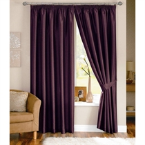 java Aubergine Lined Curtains 168x137cm