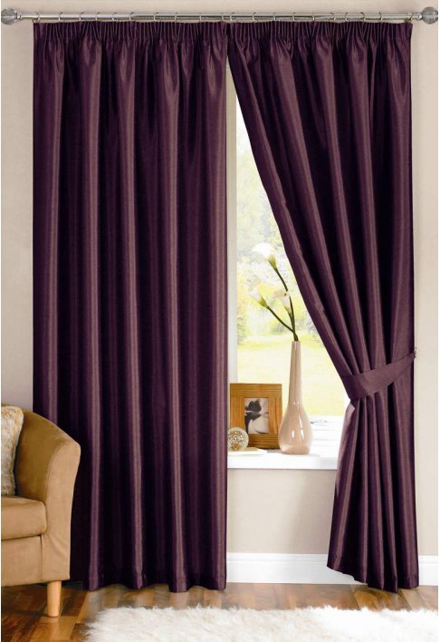 Java Aubergine Lined Curtains