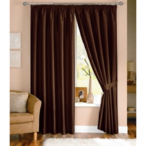 Java Chocolate Lined Curtains 168x137cm