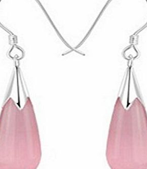 Jaylinna Platinum Plated Drops Earrings Elegant Stud for Women Girl(Pink)