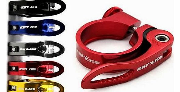 Cycling Bike Bicycle Quick Release QR Alloy Seat Post Clamp - 31.8mm - Red