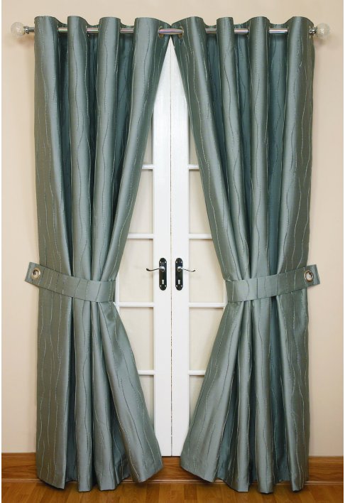 Silver Lined Eyelet Curtains