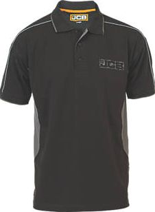 JCB, 1228[^]3930F Polo Shirt Black Medium 39`` Chest 3930F