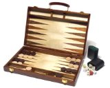 JD toys and games Large inlaid wooden backgammon case set