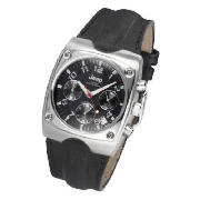 Jeep black dial multi date black strap watch
