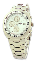 Mens Chronograph Watch with White Face