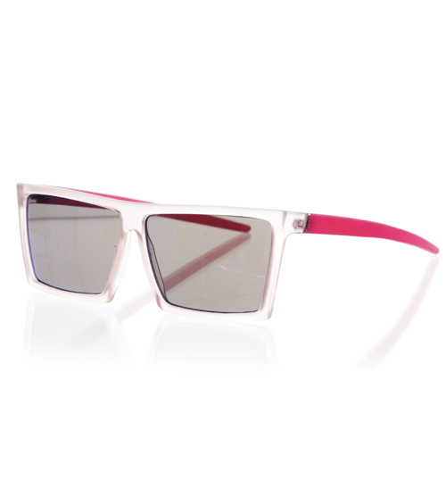 Jeepers Peepers Pink Neon Zulu Retro Square Wayfarer Sunglasses