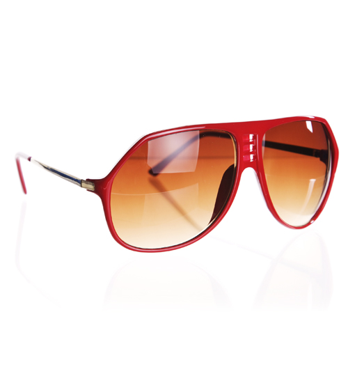 Red Retro Plastic Sam Aviators from Jeepers