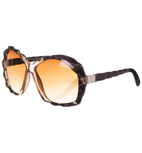Retro Oversized Angled Detail Zaffran Sunglasses