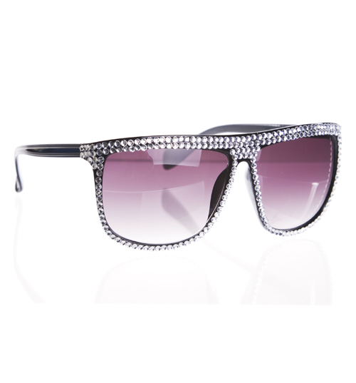 Silver Diamante Statement Sunglasses from