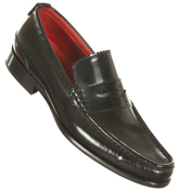 Beefroll Black Leather Loafers