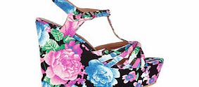 Swansong multi-coloured floral wedges