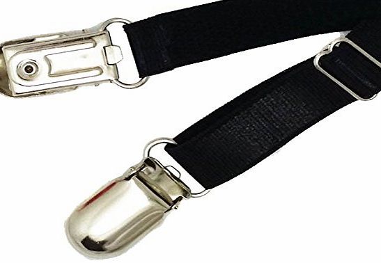Jelinda 1 Pair/2 Pairs Womens Elastic Stocking Clip Garter Adjustable Suspender Accessories (4, Black)