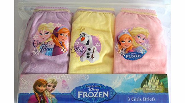 Jellybops Disney Frozen Girls 3 Pack Girls Pants / Knickers / briefs Elsa, Anna amp; Olaf (5-6 years)