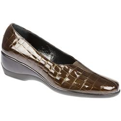 Female Rachel Leather Upper Leather Lining Casual Shoes in Black Croc, BROWN CROC