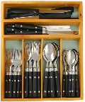 48 Piece Cutlery Set In Wooden Tray