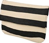 Jets, 1295[^]164222 Essentials Paper Straw Striped Clutch - Black