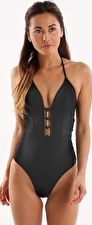 Jets, 1295[^]240502 Intuition Plunging V Neck One Piece - Black