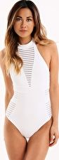 Jets, 1295[^]245759 Parallels High Neck Panelled One Piece - White