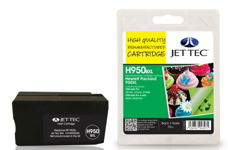 JetTec---Ink-Cartridge HP950XL Black Remanufactured Ink Cartridge by