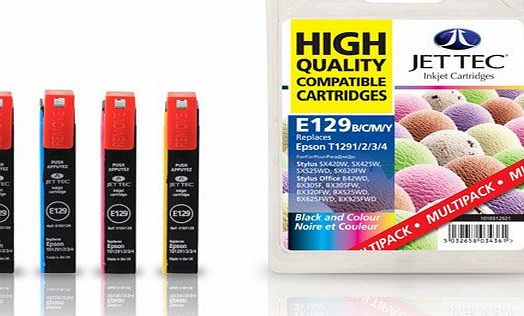 T1295 Cyan / Magenta / Yellow / Black Multipack - 4 Epson Compatible Printer Ink Cartridges for Epson Stylus Office B42WD BX305F BX305FW Plus BX320FW BX525WD BX535WD BX625FWD BX635FWD BX925FWD
