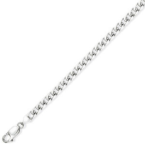 9ct White Gold Bombe Curb Chain 24in/60cm