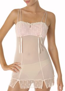 Bow Boudoir babydoll with suspenders