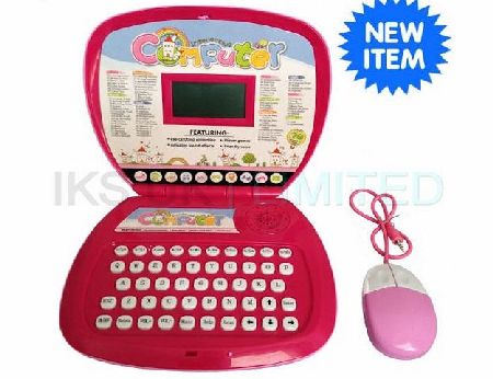 JIADA NEW Kids Intellective 78 Activity Pink Laptop Computer - Educational Toy age 5 