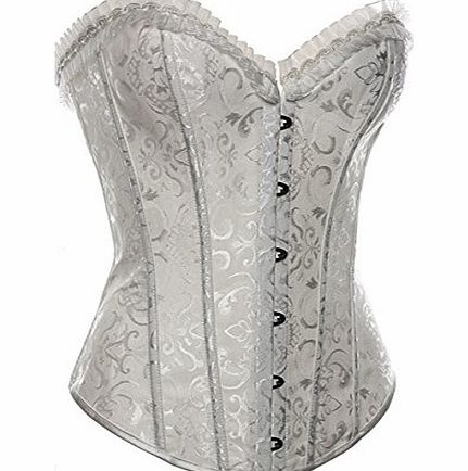 JL Corset Sexy Bridal Corset TOP White Spiral Steel Boned Satin Wedding Lingerie Plus Size UK(18-20) 4XL