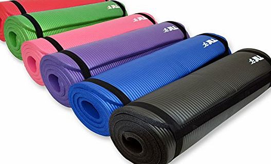 JLL Yoga Mat Extra Thick 15mm Non-Slip Pilates Workout in Black / Blue / Purple / Pink (Red)