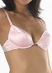 Satin and Fishnet padded half cup underwired bra