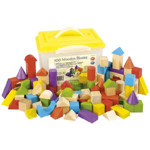 Branching Out 100 Wooden Blocks In Tub