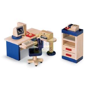 PINTOY Wooden Dolls House Furniture Study